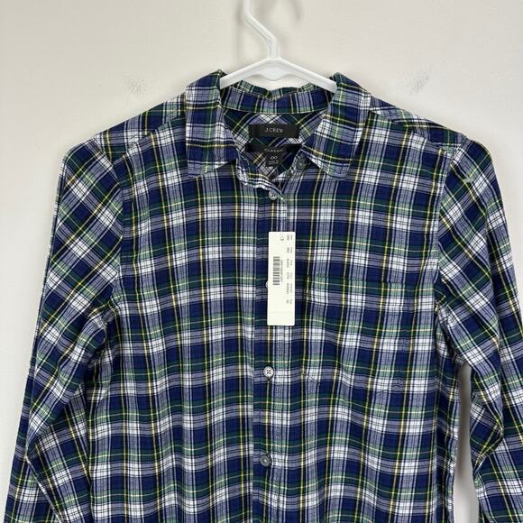 J.Crew Button Down Shirt Plaid Flannel Classic Fit Boyfriend Preppy US 00 NWT - Picture 6 of 14